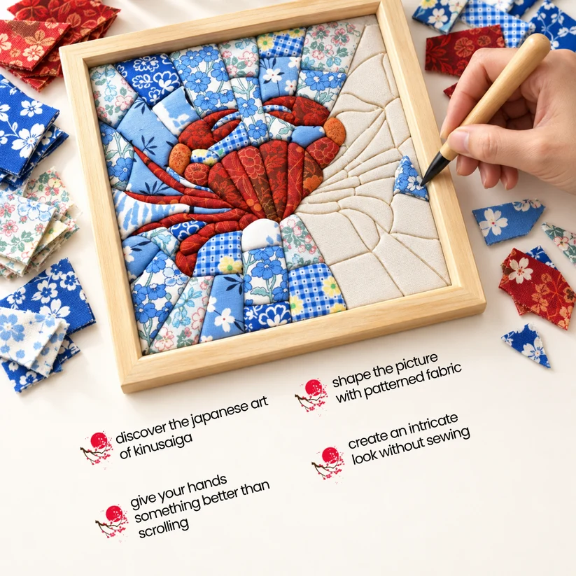 Traditional Japanese Kinusaiga Art Kit