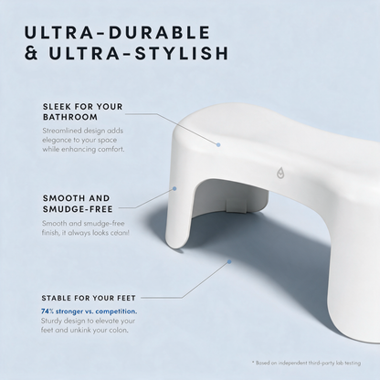 Arc Toilet Stool - Sleek, Smooth Finish with Anti-Slip Pads