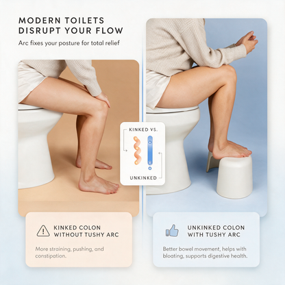 Arc Toilet Stool - Sleek, Smooth Finish with Anti-Slip Pads