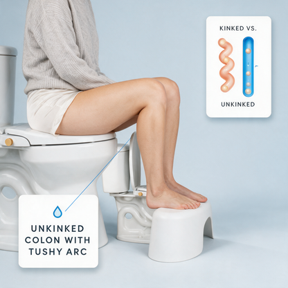 Arc Toilet Stool - Sleek, Smooth Finish with Anti-Slip Pads