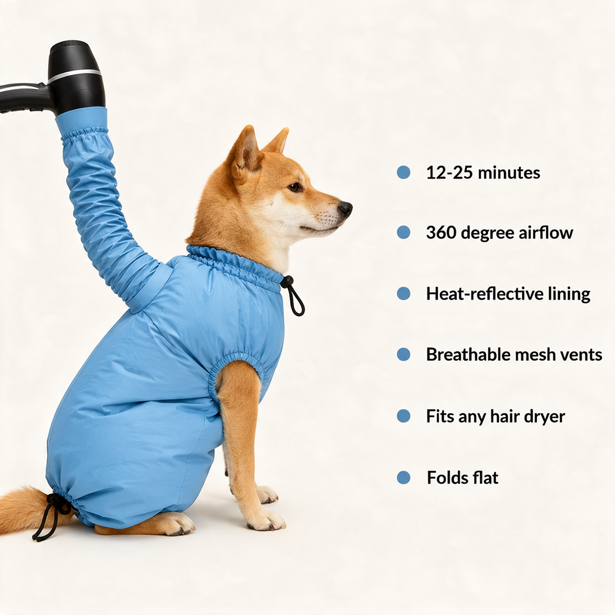 Bemerio™ Drying Bag – Quick Dry Pet Hair Drying Suit for Small, Medium & Large Dogs