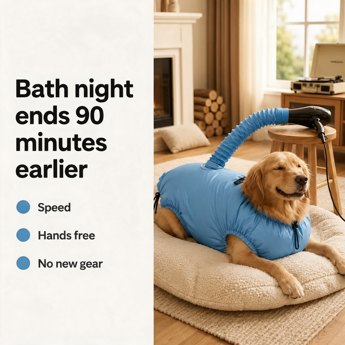 Bemerio™ Drying Bag – Quick Dry Pet Hair Drying Suit for Small, Medium & Large Dogs