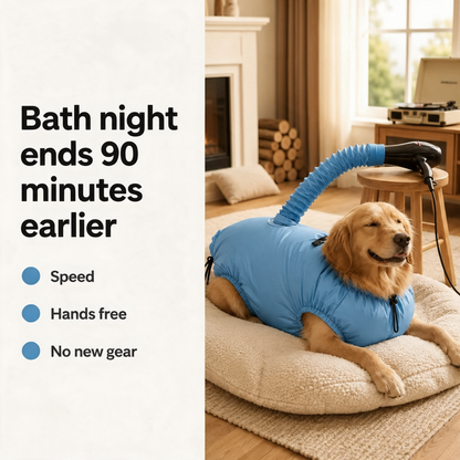 Bemerio™ Drying Bag – Quick Dry Pet Hair Drying Suit for Small, Medium & Large Dogs