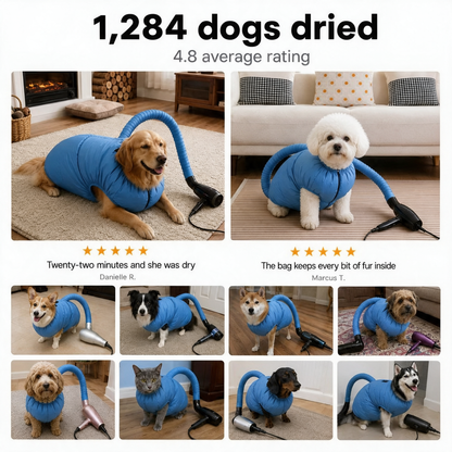 Bemerio™ Drying Bag – Quick Dry Pet Hair Drying Suit for Small, Medium & Large Dogs